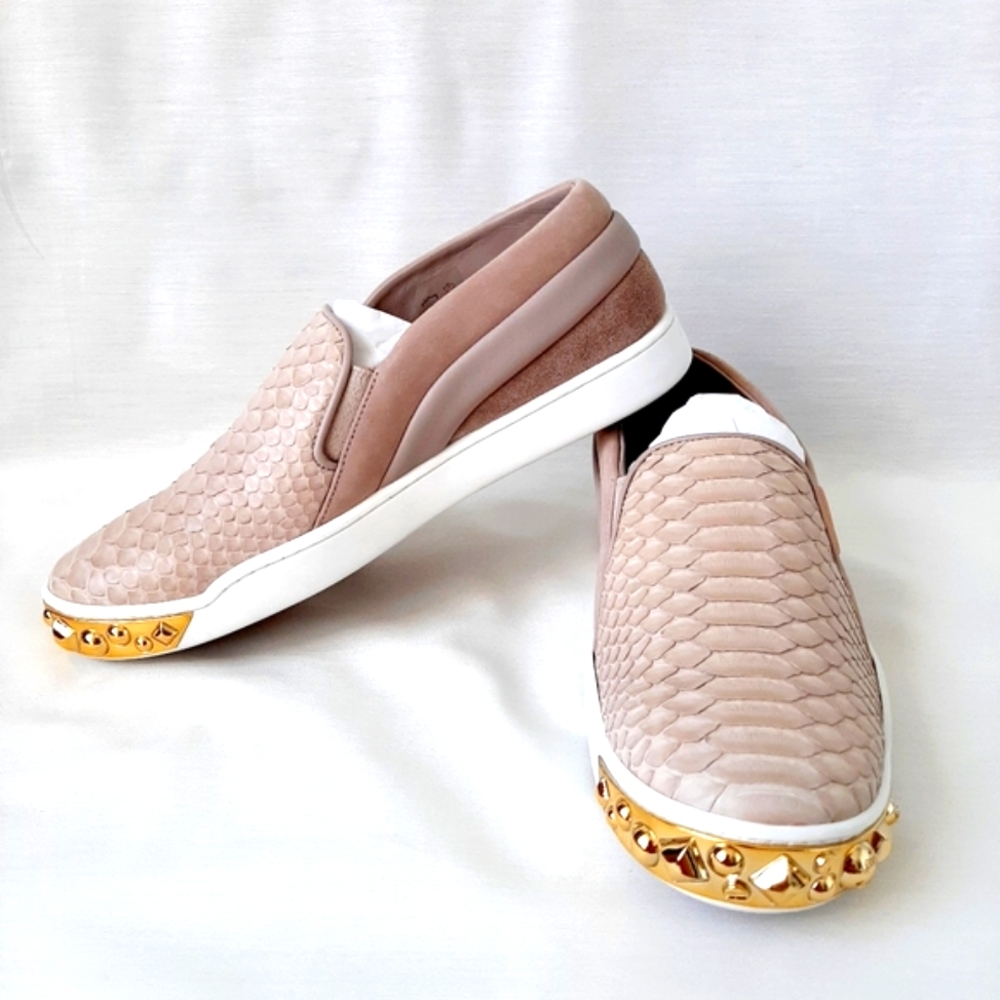 Louis Vuitton NWOT python leather suede flat shoes